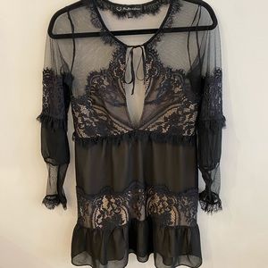 For Love and Lemons black lace dress
